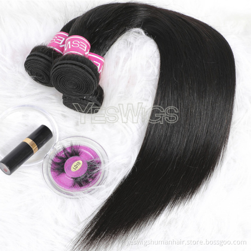 100% Real Human Hair Double Weft Extension Bundles Vendor Wholesale Unprocessed Mink Brazilian Straight Human Hair Weave Bundles